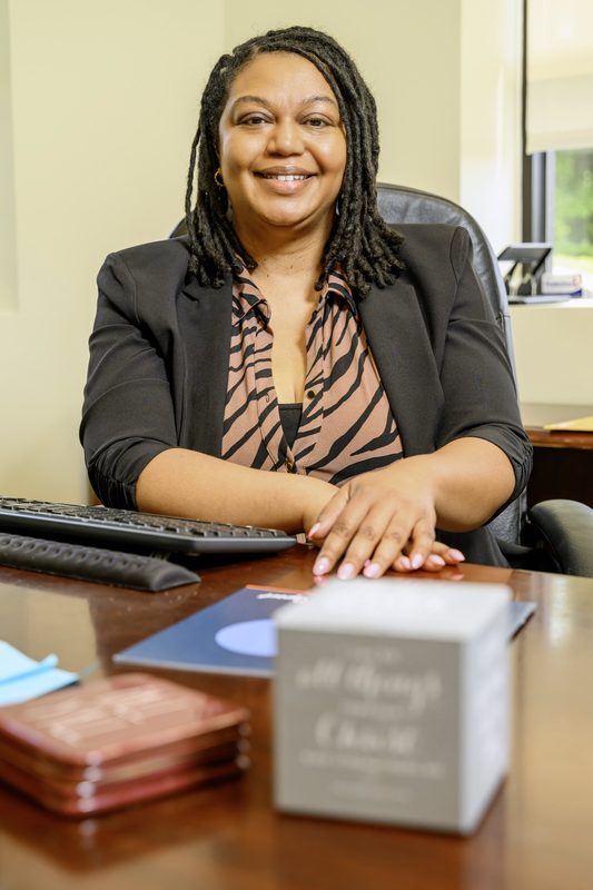 Shameka Allen, CEO of Good Samaritan Health Centers of Gwinnett, at her desk
