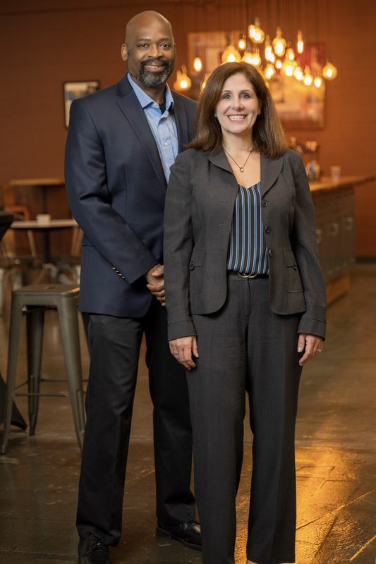 Karl and Ann Barham of Transworld Business Advisors, on-location portrait